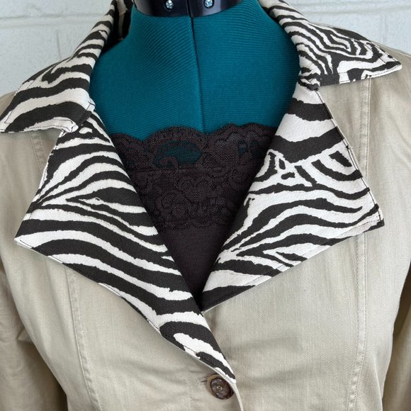 Custom Tan Jacket with Brown Zebra Embellishment - Picture 2 of 6